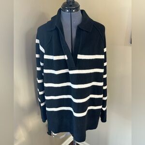 Aerie Black and White Striped Sweater